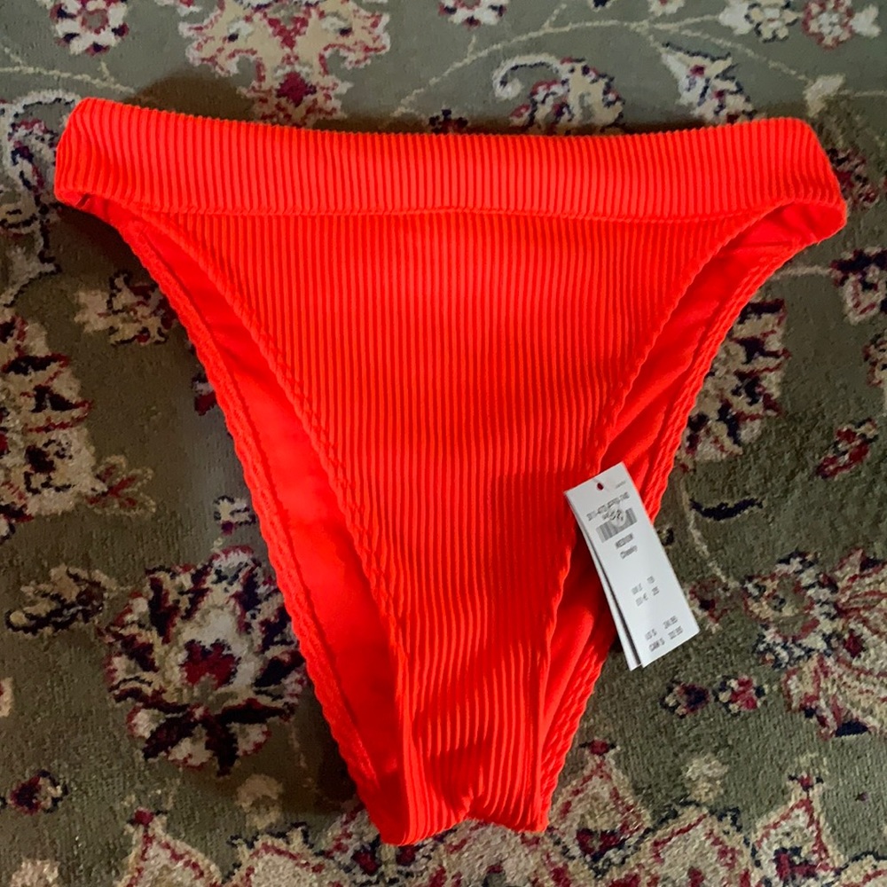 Orange high waist high leg Hollister bikini bottom